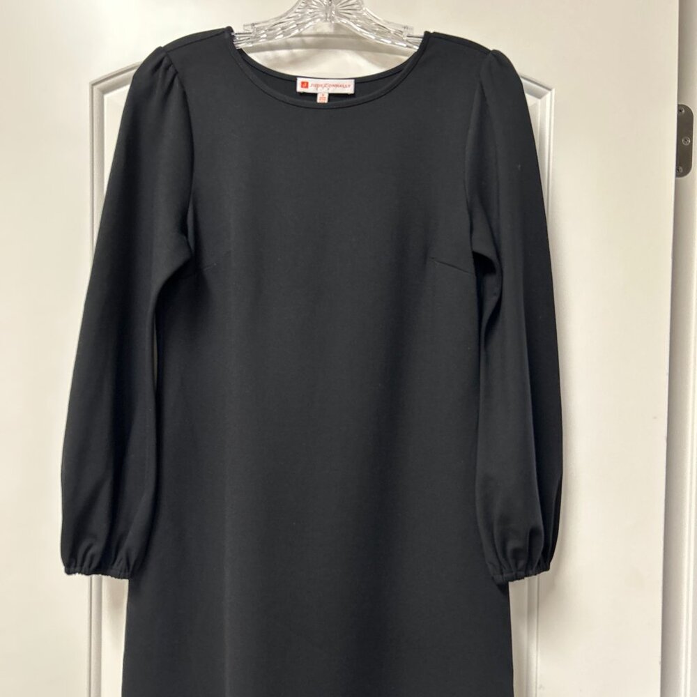 Jude Connally Black Ponte Knit Long Sleeve Dress Size Small LBD All Occasion